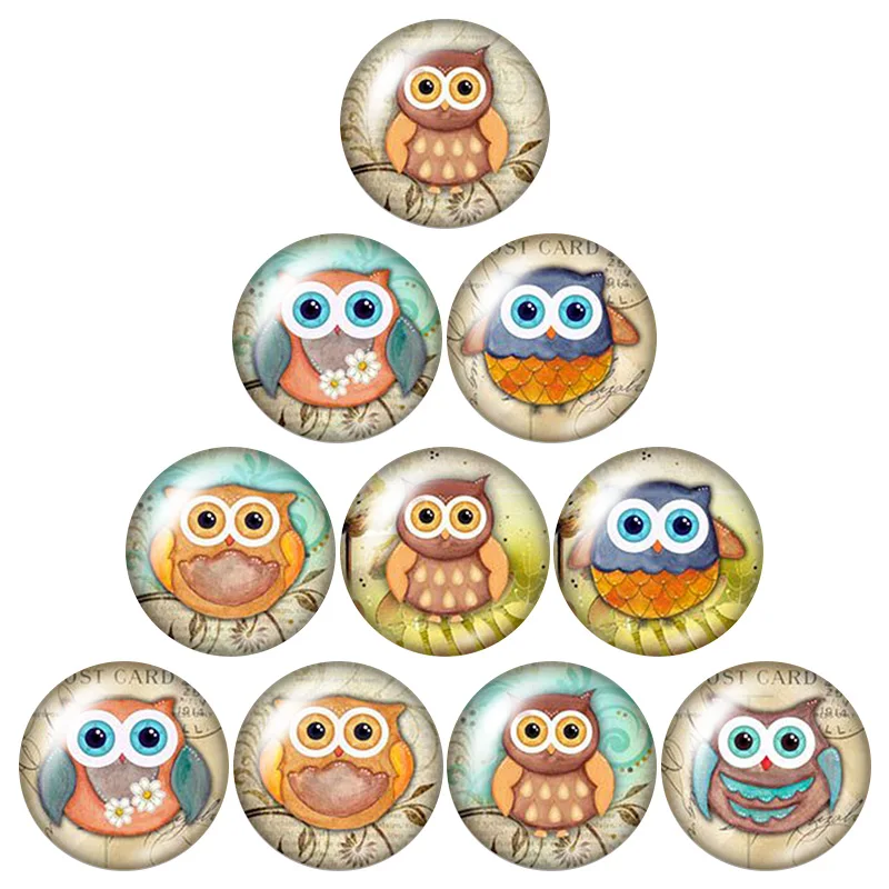 Ladybugpeacock OwlTurtles beeAnimals 10 шт 12 мм/16 мм/18 мм/25 мм Круглый Фото стеклянный кабошон