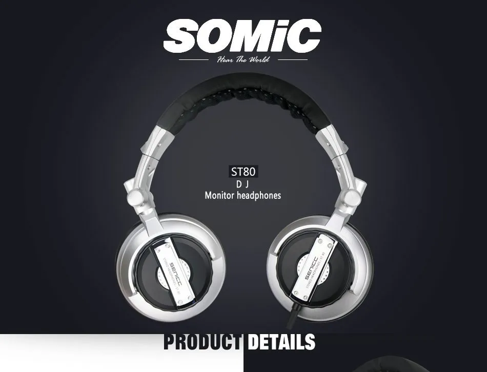 somic ST-80 Складные стерео наушники компьютер Профессиональный dj сабвуфер монитор гарнитура бас HiFi Музыка наушники