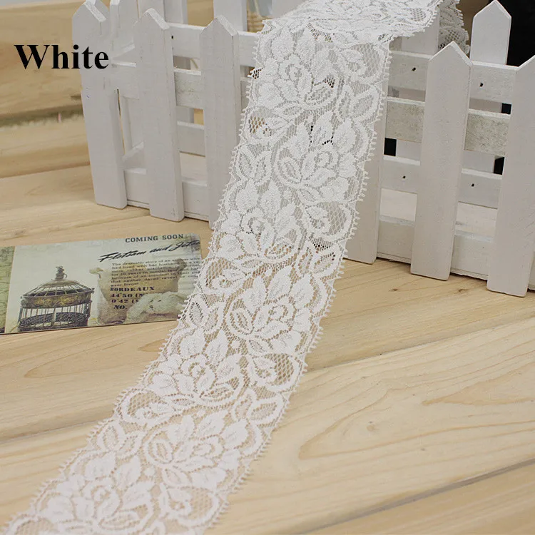 10 ярдов вышивка эластичная Полиэстеровая сетчатая кружевная отделочная ткань