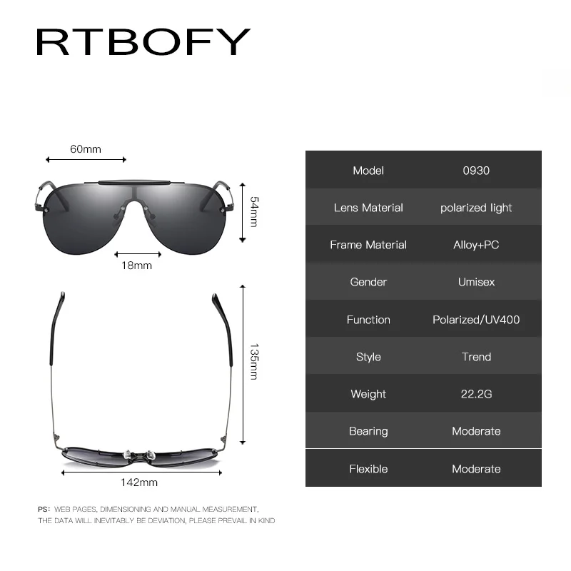 RTBOFY мужские классические брендовые авиационные солнцезащитные очки HD