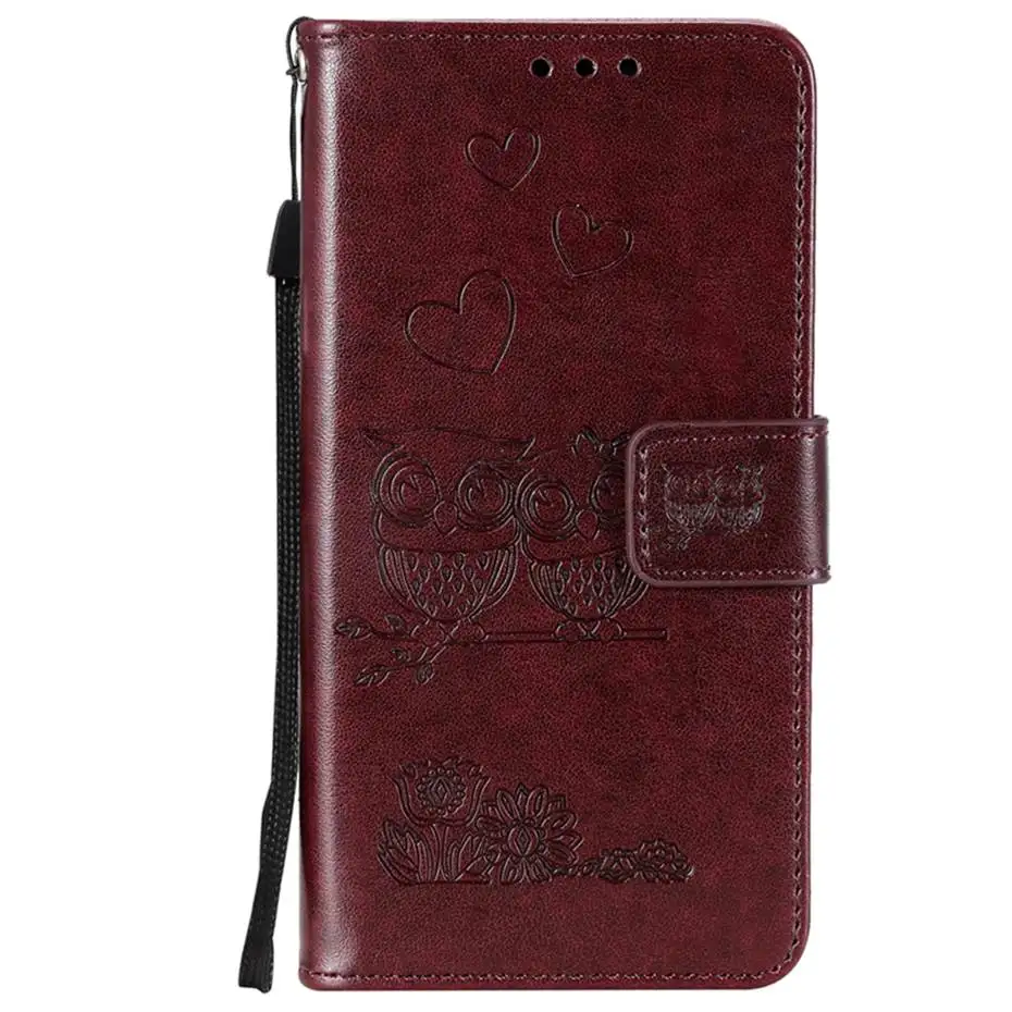 Brown Из искусственной кожи с откидной крышкой чехол для LG G3 G5 G6 G7 V30 X210 бумажник чехол для телефона для LG k8 K10 3D Сова рельефный кожаный Капа для чехол - Цвет: Brown