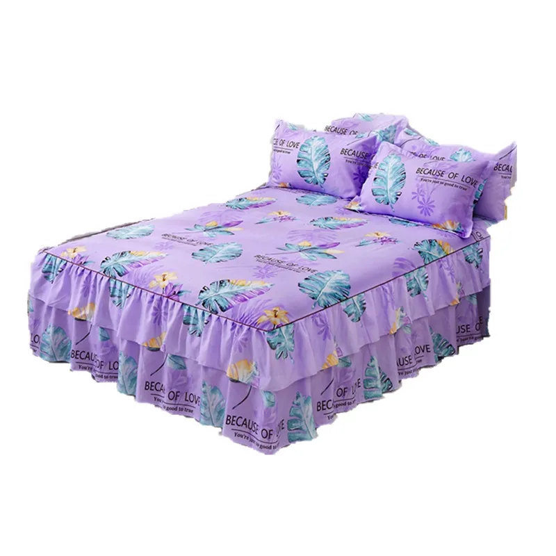 3 шт. элегантная простыня с цветочным рисунком пасторальная юбка для кровати