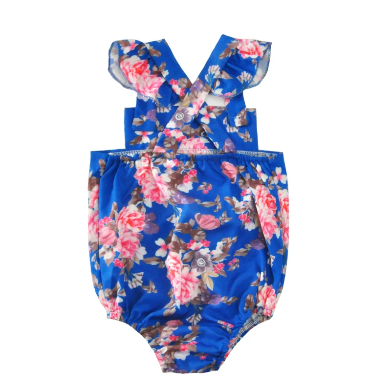 SOSOCOER Детский комбинезон с цветочным принтом и рукавами мушками цельный для