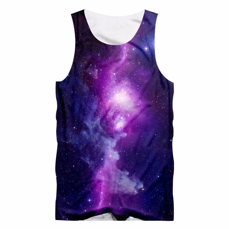 Хип-хоп панк повседневная майка с фиолетовым принтом галактика пространство 3d