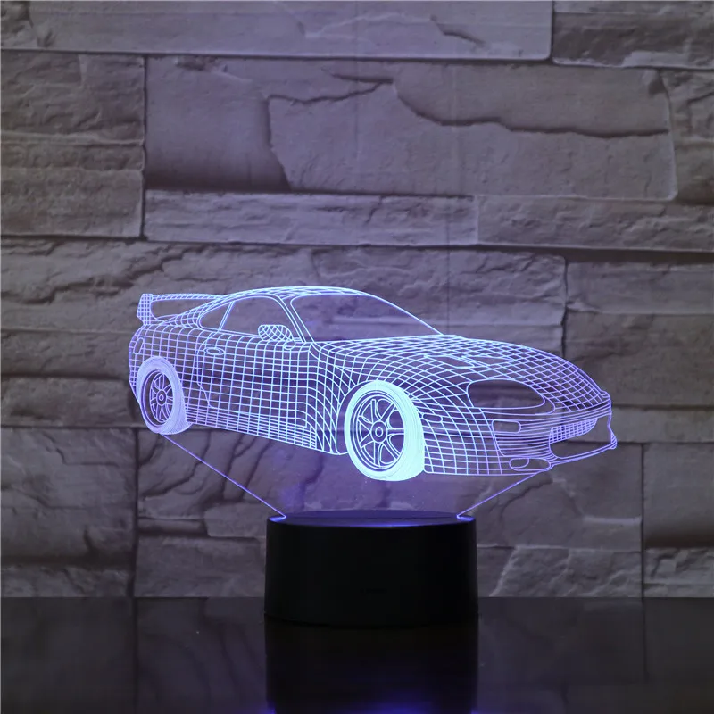 Новый гоночный спортивный автомобиль 3D лампа RGB светильник Светодиодная