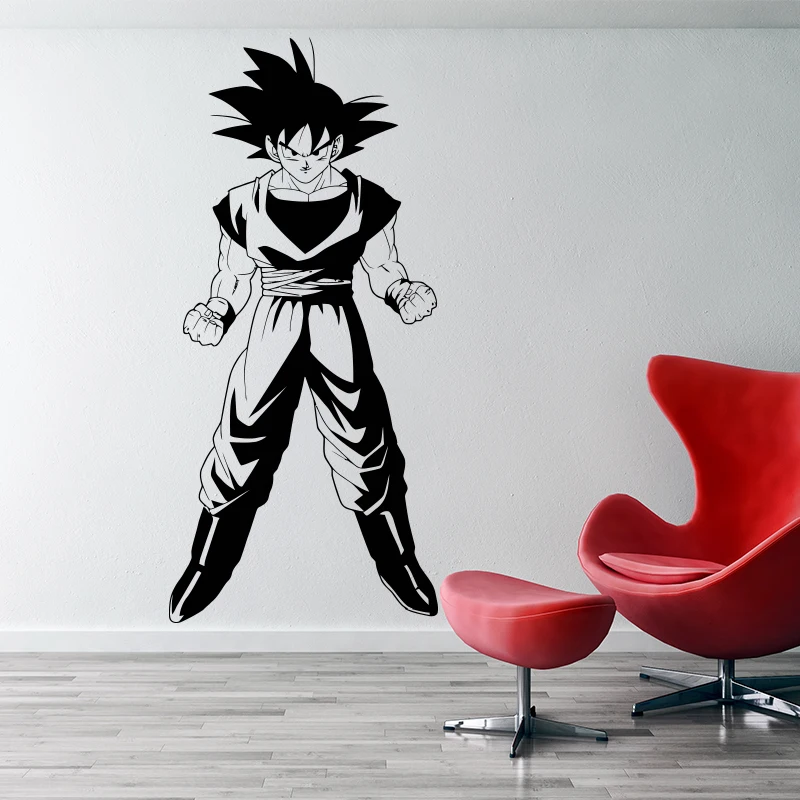 Dragon Ball Z Inspired Goku 3D стикер на стену виниловый анимационный фильм домашний декор с персонажами из мультфильмов DIY настенное украшение для детской комнаты