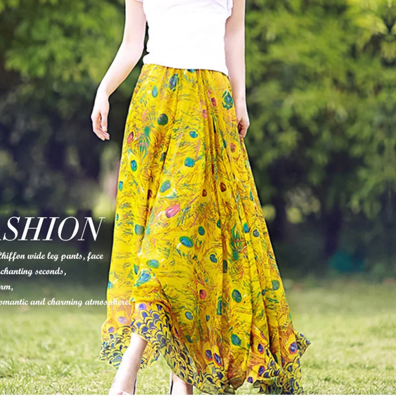 2019 Весенняя Летняя женская юбка модная богемная Милая размера плюс 5XL 6XL желтая