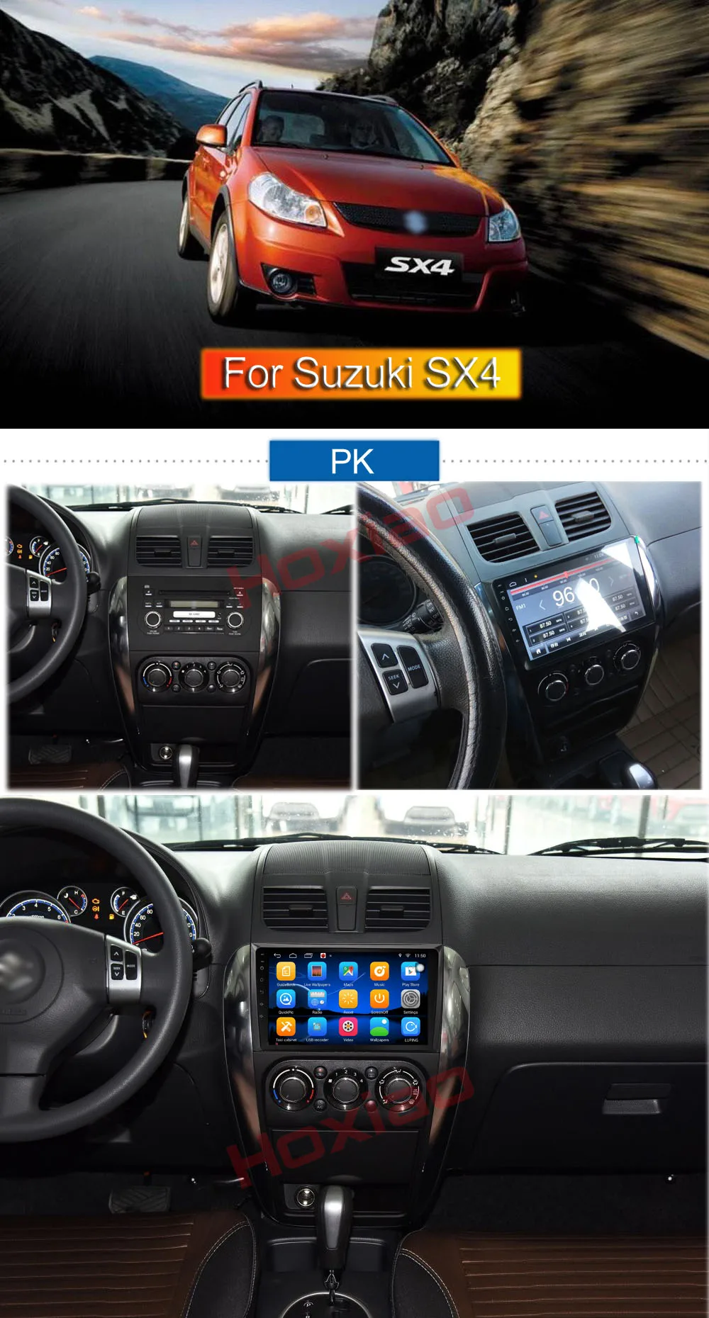 2 DIN Автомобильный Android Радио мультимедийный плеер для Suzuki SX4 2006-2013 четырехъядерный " 1024*600 Bluetooth 2 Din автомобильный DVD gps навигация