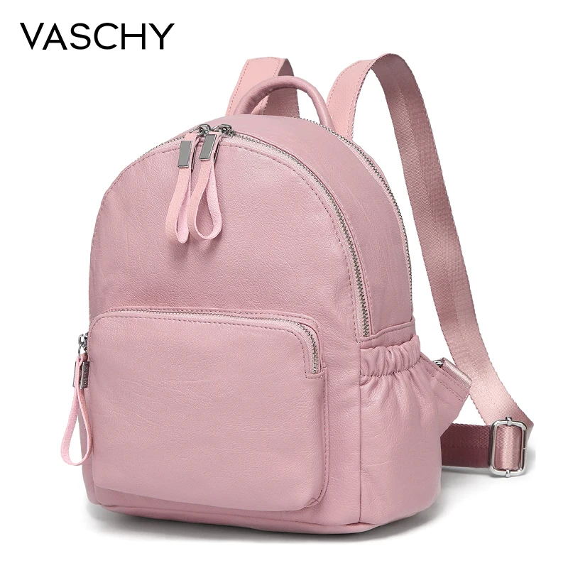 Pink VASCHY золотой мини-Рюкзак Кошелек, Vaschy искусственная кожа маленький рюкзак для женщин милый рюкзак сумка пакет сумка kawaii рюкзак - Цвет: Pink