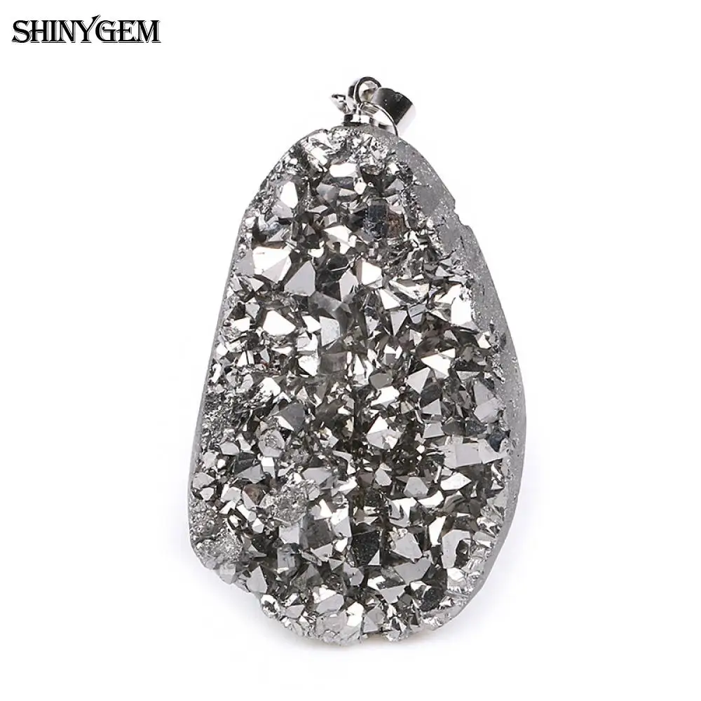 ShinyGem сверкающие натуральные чакра Опал Подвески разноцветная Друза Кристалл
