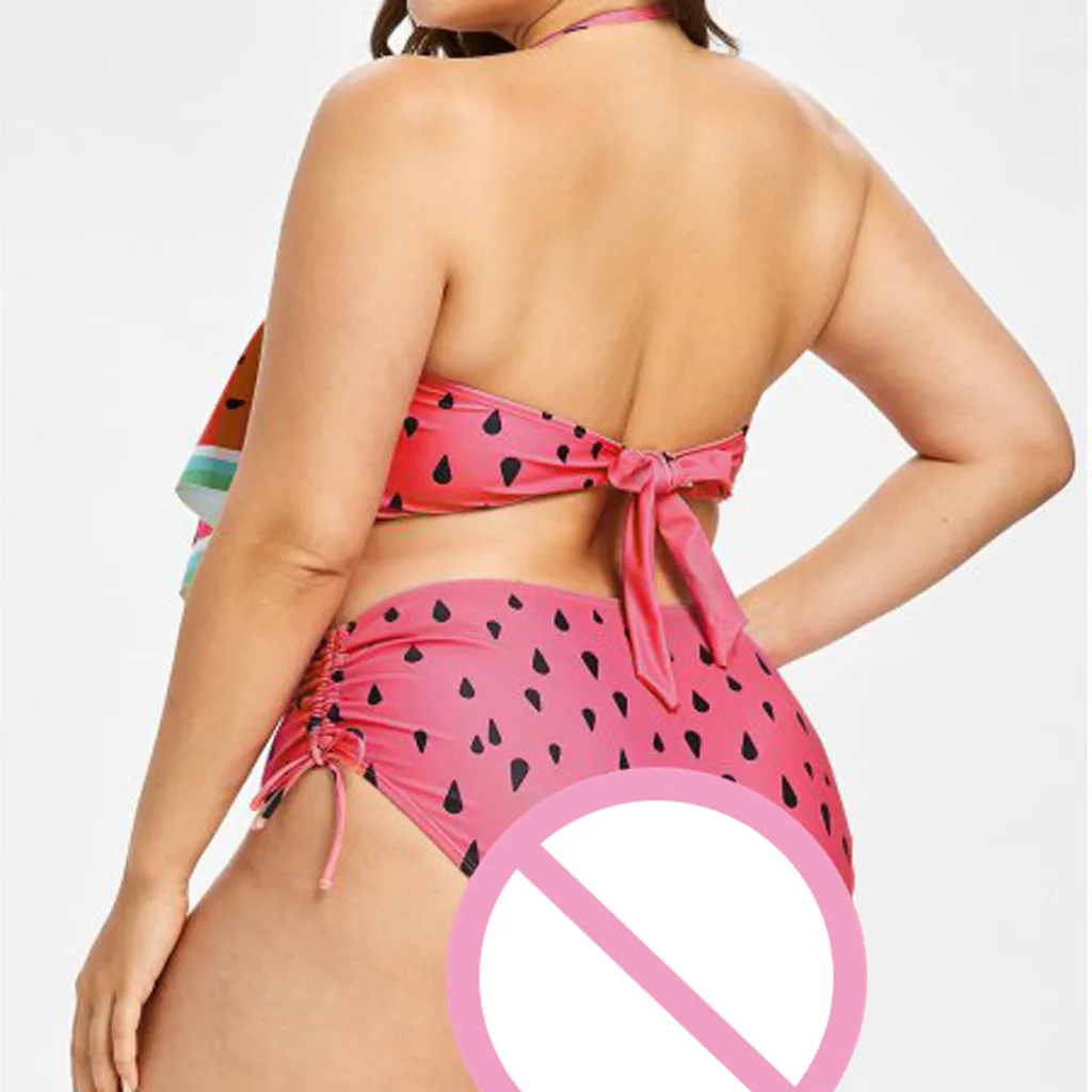 CHAMSGEND женское бикини с принтом Гавайских Арбузов свободное добавляющее