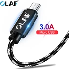 Кабель Micro USB OLAF для быстрой зарядки и передачи данных, 3 А, для Samsung S7, Xiaomi, Huawei, LG, Android мобильный телефон