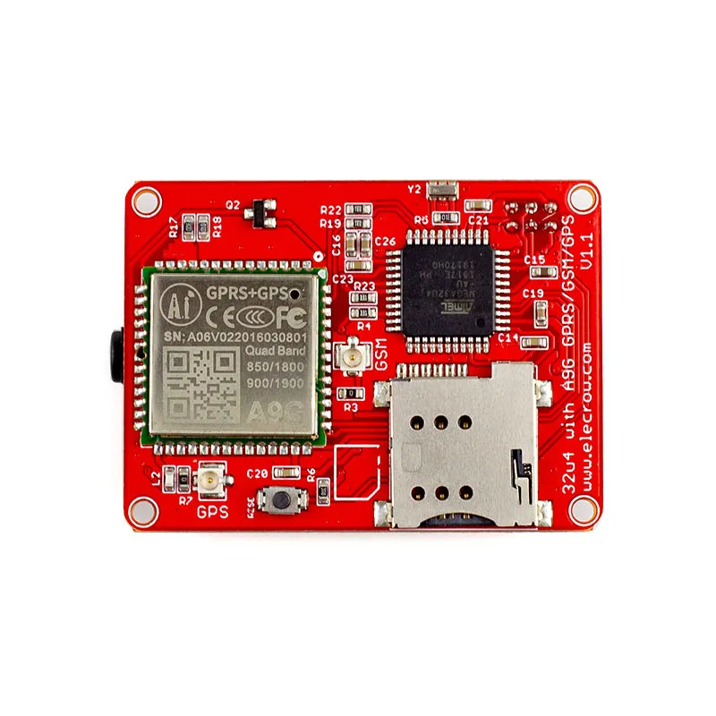 Модуль elerow 32u4 с A9G GPRS/ GSM/ GPS четырехдиапазонный 3 интерфейса комплект для сборки