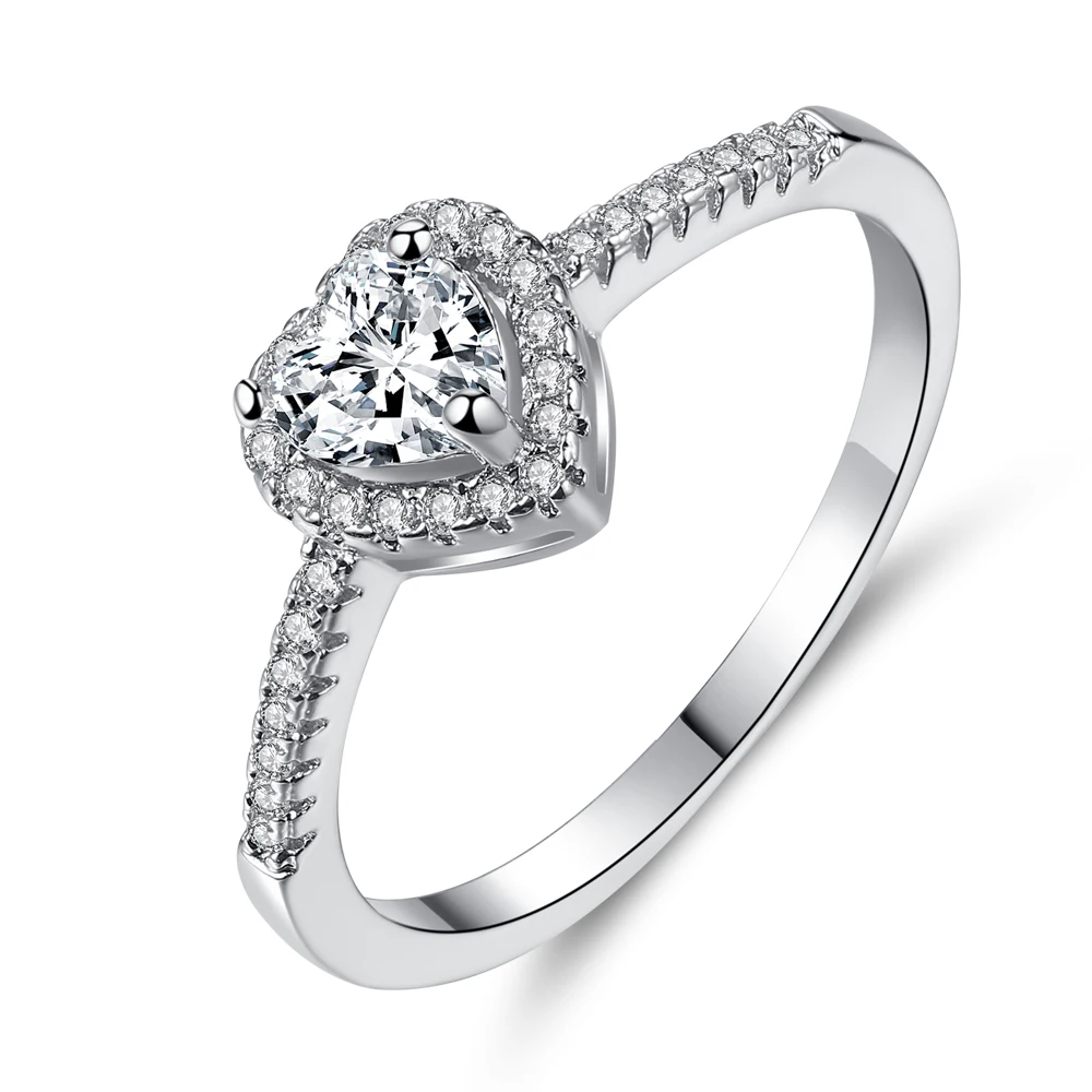 Модное Ювелирное кольцо из стерлингового серебра. Цельное серебряное сердце