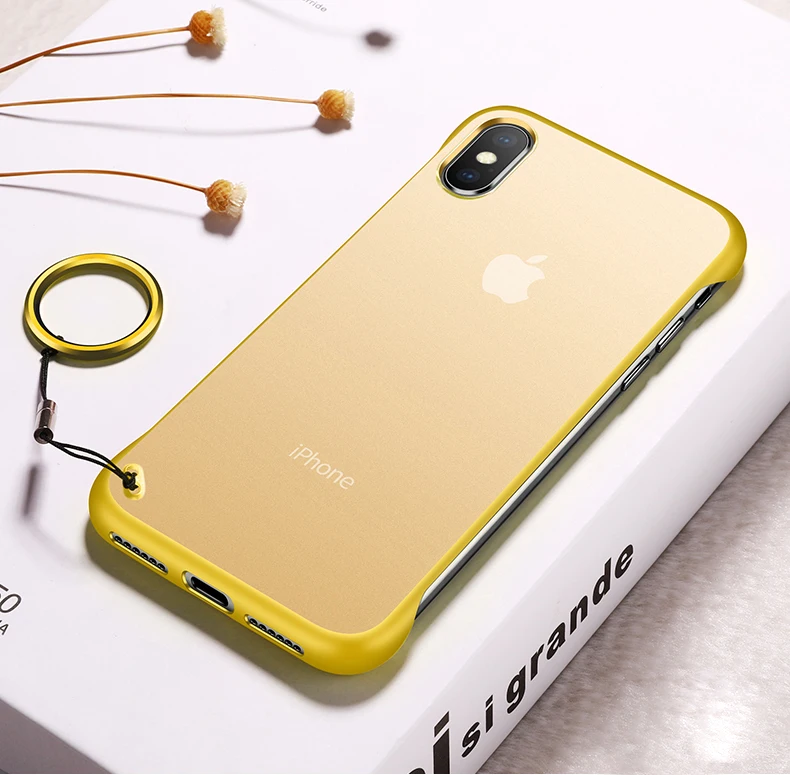 Чехол LOVECOM без рамки с кольцом для iPhone 11 Pro Max XR XS Max 7 8 Plus X металлическая подвесная веревка матовая жесткая задняя крышка для ПК телефона