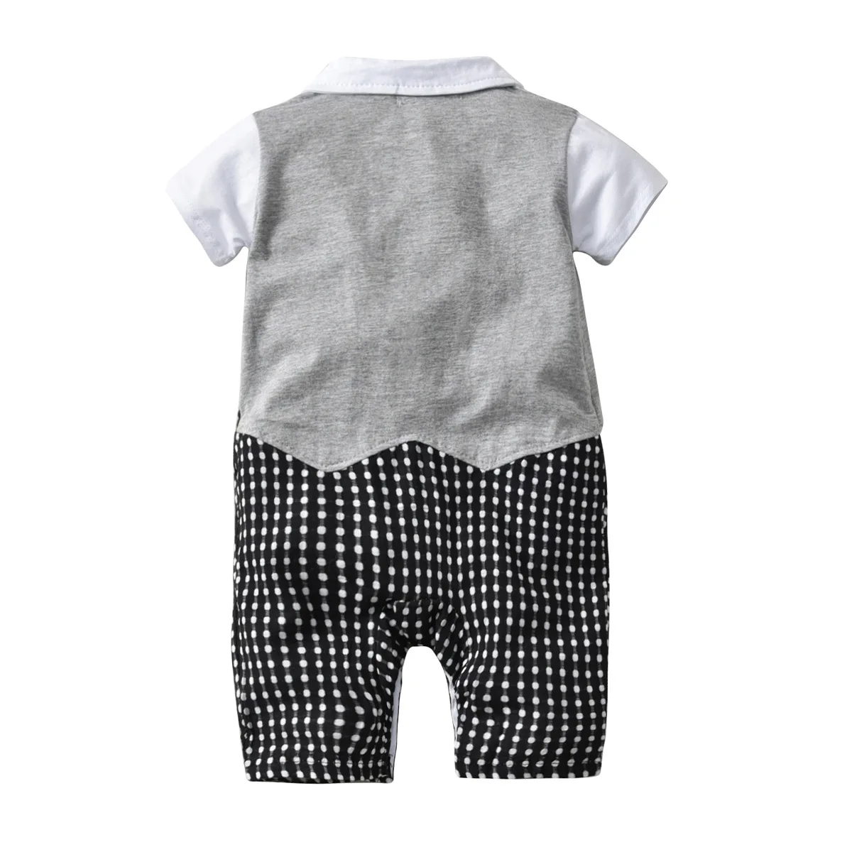 19B040 Children's clothes baby hardy children jumpsuit Crawl boy tie gentleman badge fake two pieces of |