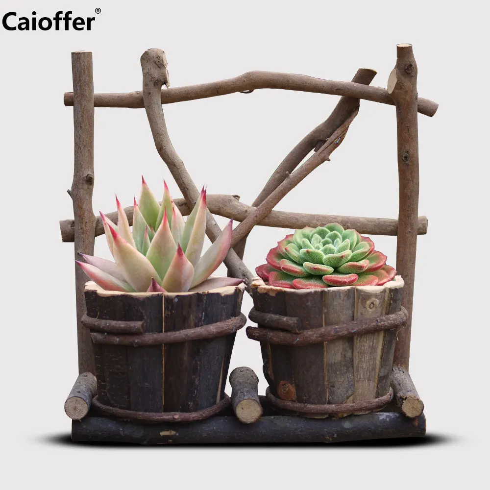 Caioffer ручной работы ветка деревянные цветочные горшки виды садового