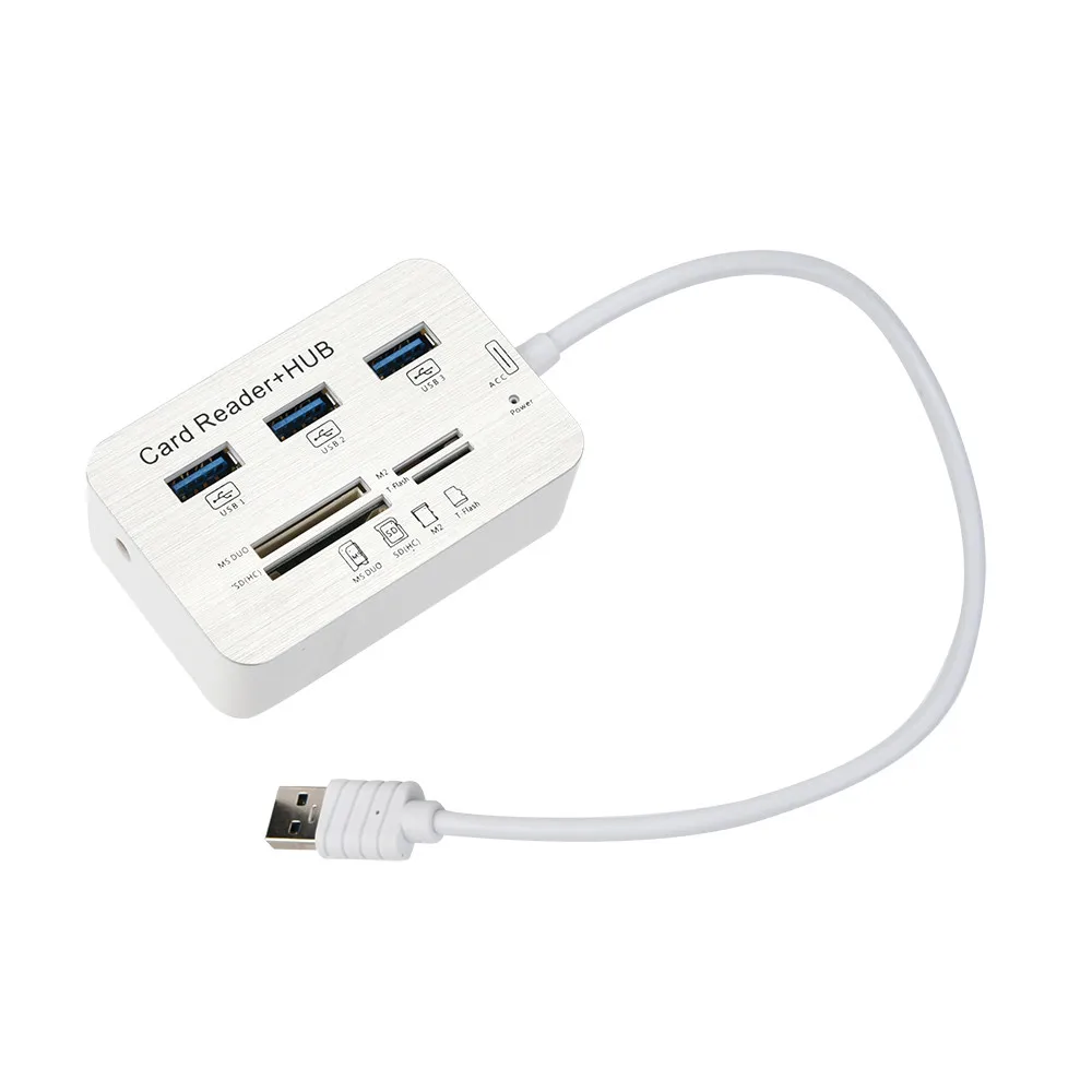 3 порта Алюминиевый USB 1 концентратор с MS SD M2 TF мульти в кардридер Портативный