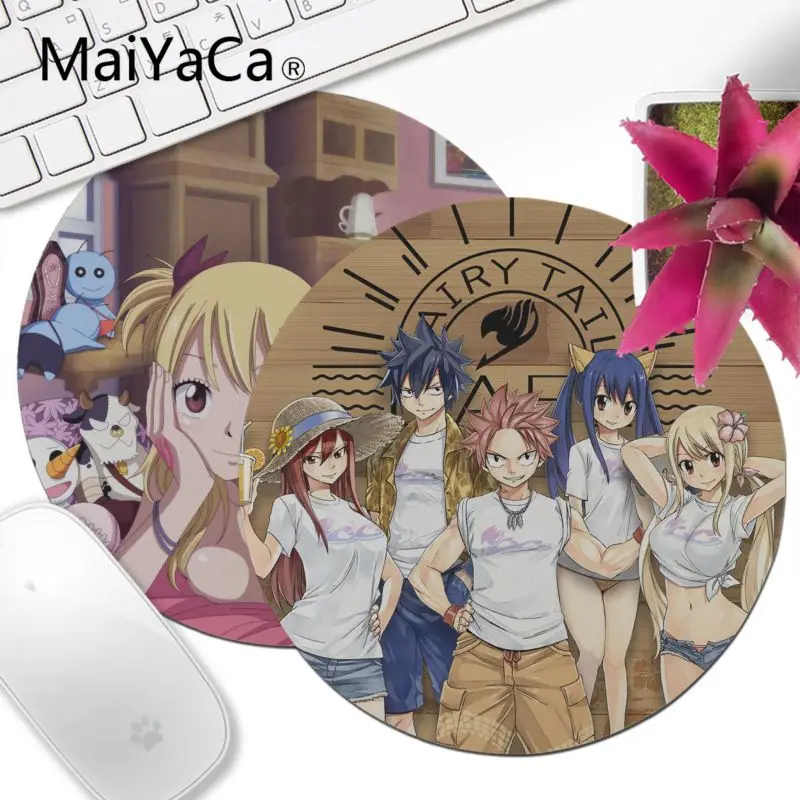 

MaiYaCa In Stocked Hot cartoon Fairy Tail High Speed New Lockedge Mousepad Round mouse pad 22x22cm 20x20cm