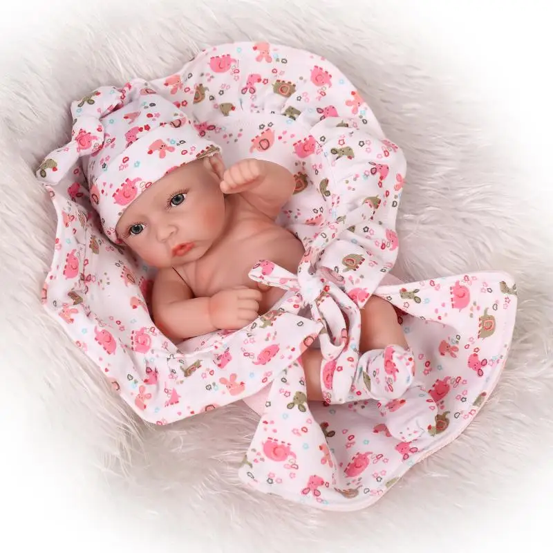 28 см 11 &quotbebe mini reborn Full Silicone body куклы мальчиков мягкие для девочек Поддельные