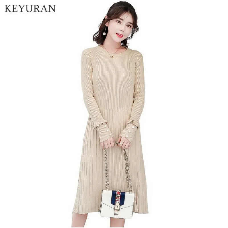 Sweet Beading Knitted Maternity Dress 2018 Autumn New Fashion Clothes for Pregnant Women A Line Slim Charming Pregnancy Dresses | Мать и