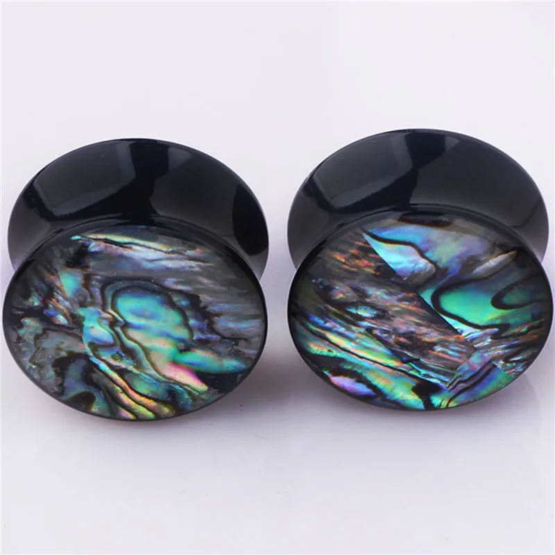 

2pcs Acrylic Punk Abalone Ear Plugs Tunnels Flesh Expansions Piercing Shell Earring Gauges Ear Expanders Body Jewelry Party Gift