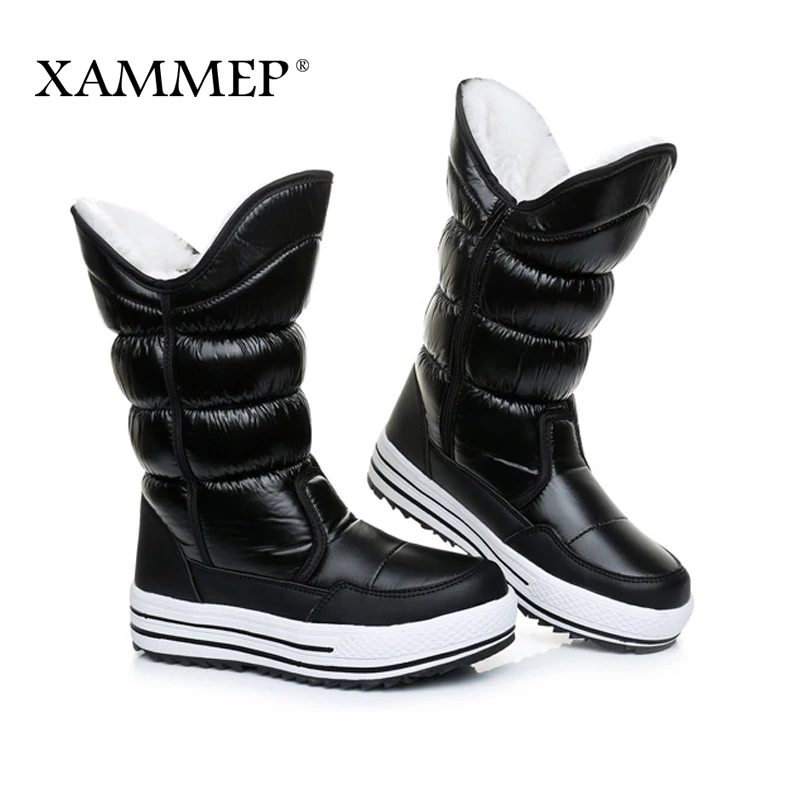 Xammep Брендовая женская зимняя обувь большого размера сапоги до колена