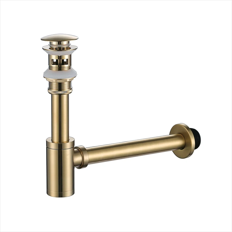 

Luxury Bottle Trap Brass Round Siphon Oil Rubbed Bronze P-TRAP Bathroom Vanity Basin Pipe Waste With Pop Up Drain