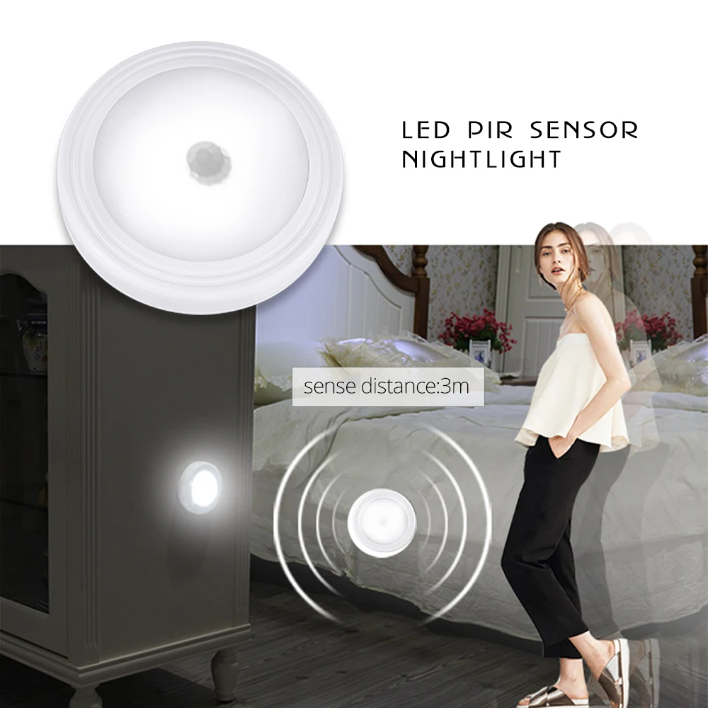 Светодиодный аварийный светильник с датчиком движения питание от батарейки