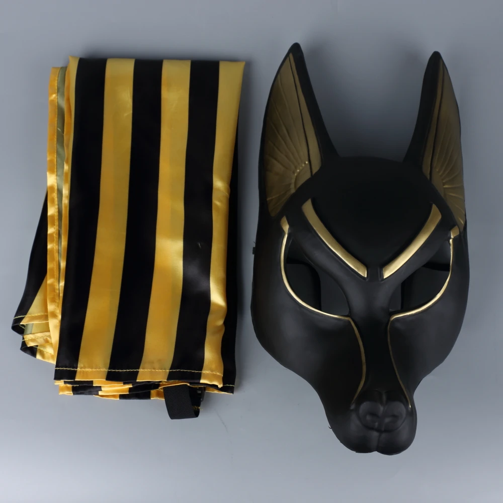 Egyptian Anubis Cosplay Face Mask PVC Canis spp Wolf Head Jackal Animal Masquerade Props Party Halloween Fancy Dress Ball images - 6