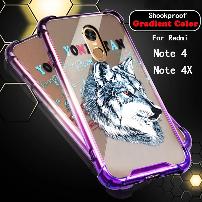 Kainuen антидетонационных coque крышка чехол для Xiomi Xiaomi Redmi Note 4x 4 x Note4x Силикон + PC