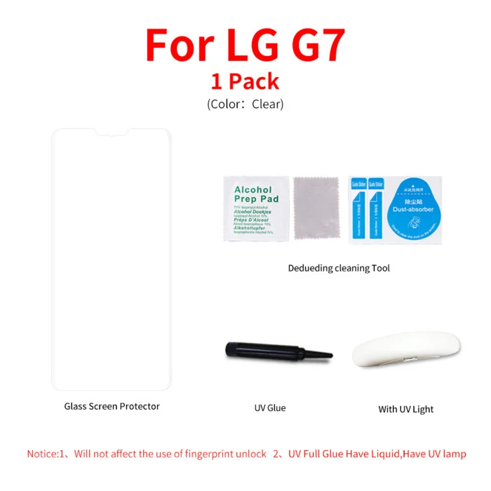 LG V30 2pcs Полный клей УФ закаленное стекло для экрана пленка для LG V30 V40 V50 G7 G8 полное покрытие 3D УФ светильник жидкая пленка для LG V50 LG G8 - Цвет: LG V30 2pcs