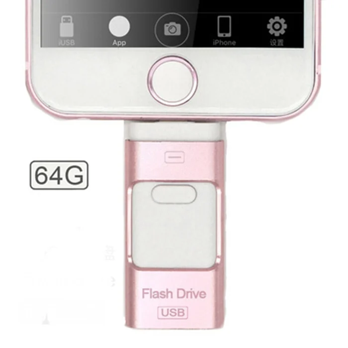 USB флеш-накопитель для iPhone 128GB [3-в-1] Lightning OTG скачок привод, USB флэш-накопитель для iPhone, iPad, iOS, Android, ПК