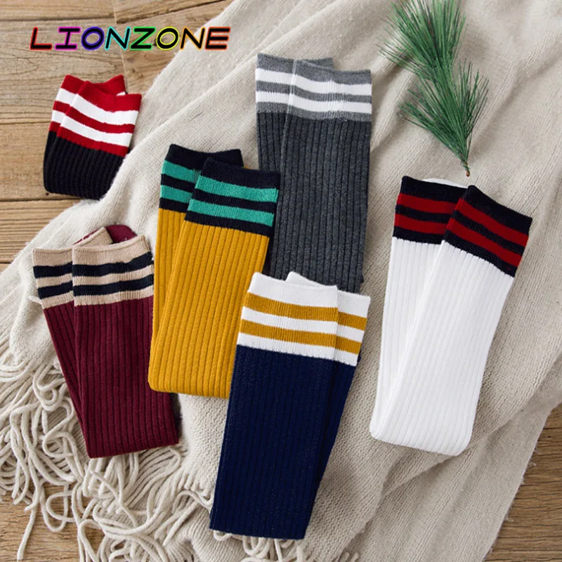 LIONZONE 3 пары японские корейские студенты взрослые хлопковые чулки с ворсом