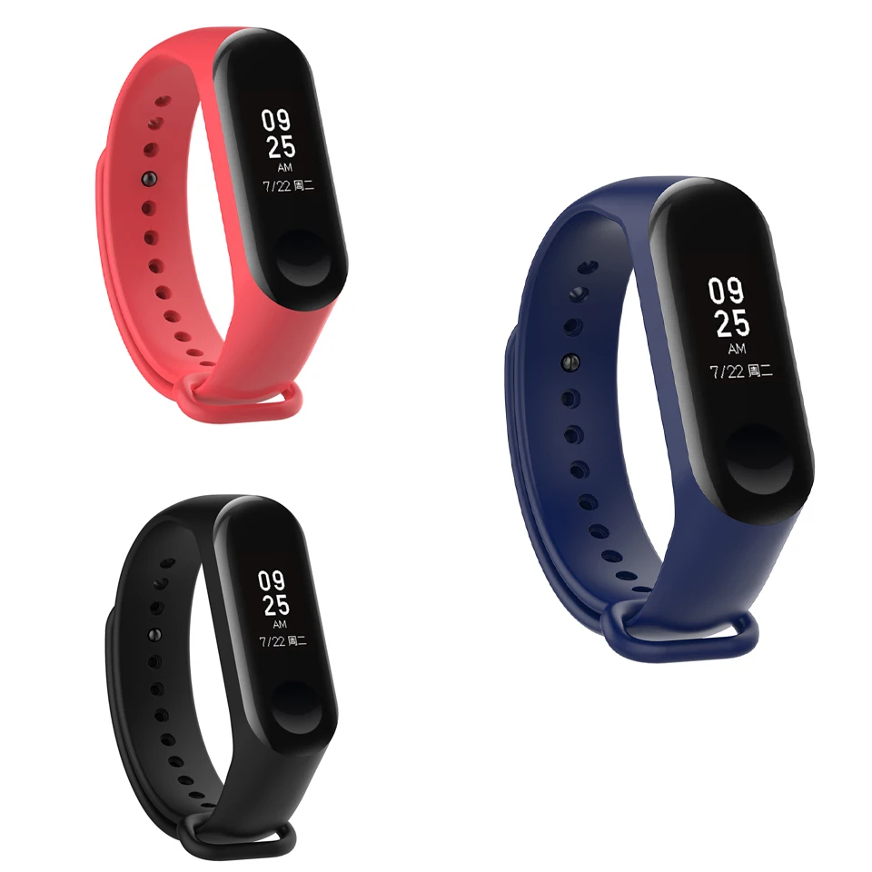 Браслет для xiaomi mi band 3 однотонный силиконовый ремешок | Электроника