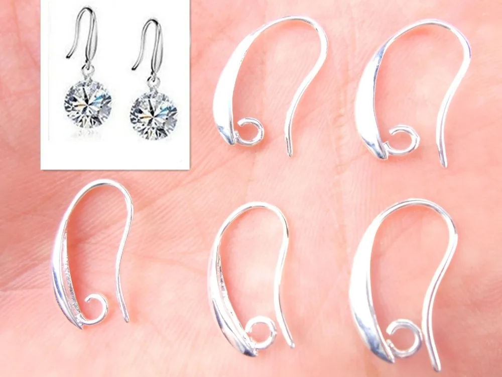 10 шт. серьги гвоздики из серебра 925 пробы|jewelry findings|findings 925earrings hook earwires |