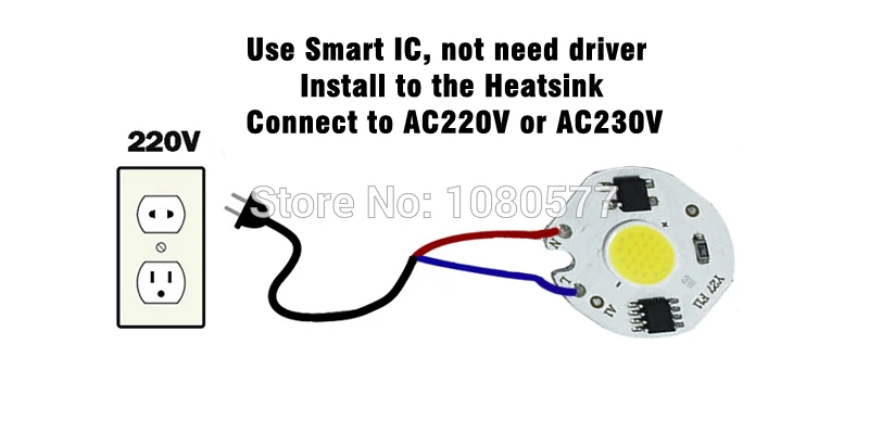2-10 шт. 3W 5 Вт 7 Вт 10 Вт 12 Вт светодиодный COB Чип 220 В Smart IC Драйвер лампы красного, зеленого и синего цвета светильник источник света для DIY прожектор светильник Точечный светильник