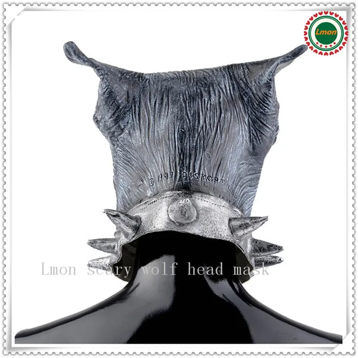 Бесплатный размер Хэллоуин жуткая голова животного серая маска волка меховые
