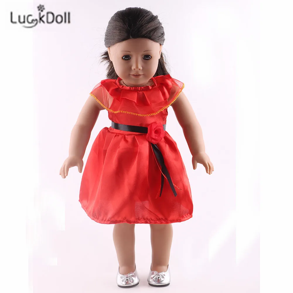 LUCKDOLL летнее Новое однотонное платье без рукавов подходит для 18 дюймовых американских кукол 43 см аксессуары