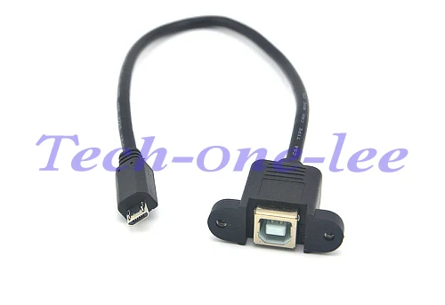Удлинительный кабель USB Type-B гнездо-Micro 5Pin штекер USB-b F крепление на панель разъем