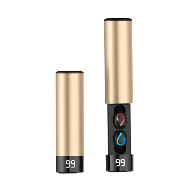 Q67 TWS беспроводной Bluetooth 5,0 футляр для наушников цифровой дисплей спортивные стерео наушники гарнитура внешний аккумулятор для iphone xiaomi HBQ Q32 - Цвет: Fire Gold N BOX