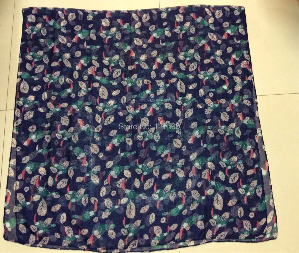 

2015 New Parrot With Leaf Print Scarf Women Animal Bird Print Shawl Wraps Free Shipping