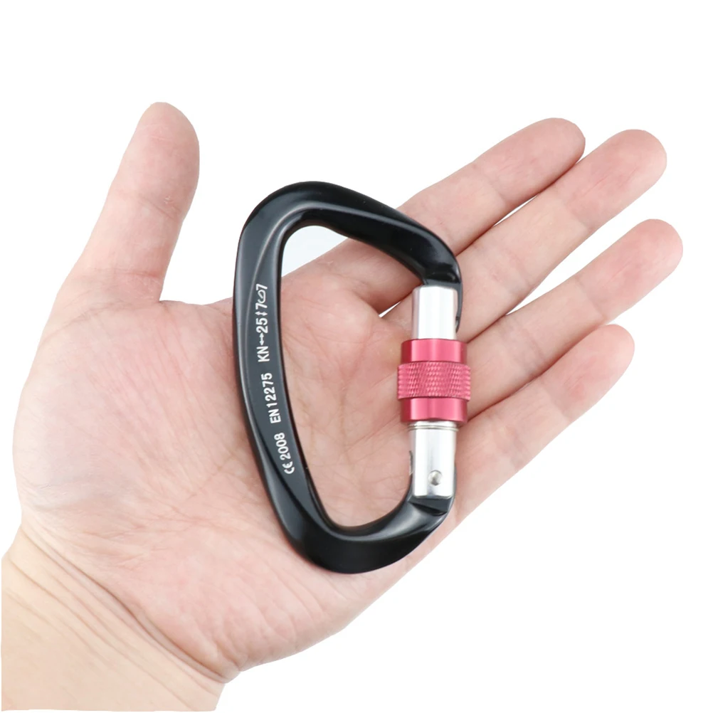 

1 Pair Of 7075 Aviation Aluminum Strength Lock Climbing Carabiner Aluminum Hook Screw Lock Carabiner Outdoor Sport Tools #40