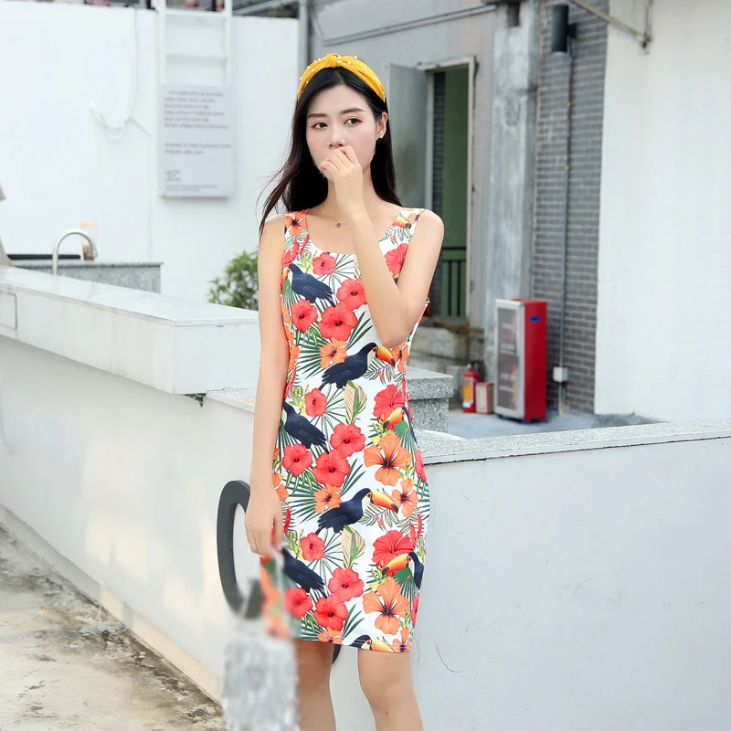 Женское летнее платье с принтом модное праздничное платье-карандаш вечерние