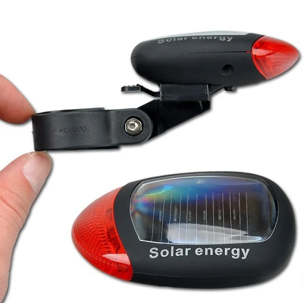 2 LED 3 Modes Bright Solar Energy Power Bike Mountain Bicycle Red Tail Rear Light Outdoor Sports Cycling Lamp MBI-21 | Спорт и