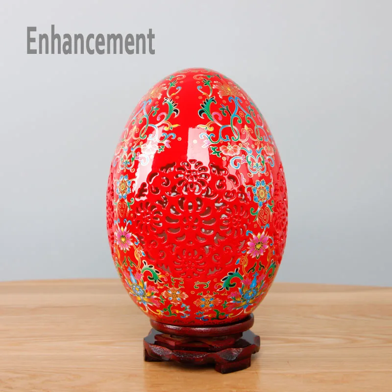 Red Crystal Glaze Jingdezhen Ceramic Vase Chinese Style Pierced Lucky Egg Wedding Gifts Home Handicraft Furnishing Articles | Дом и сад