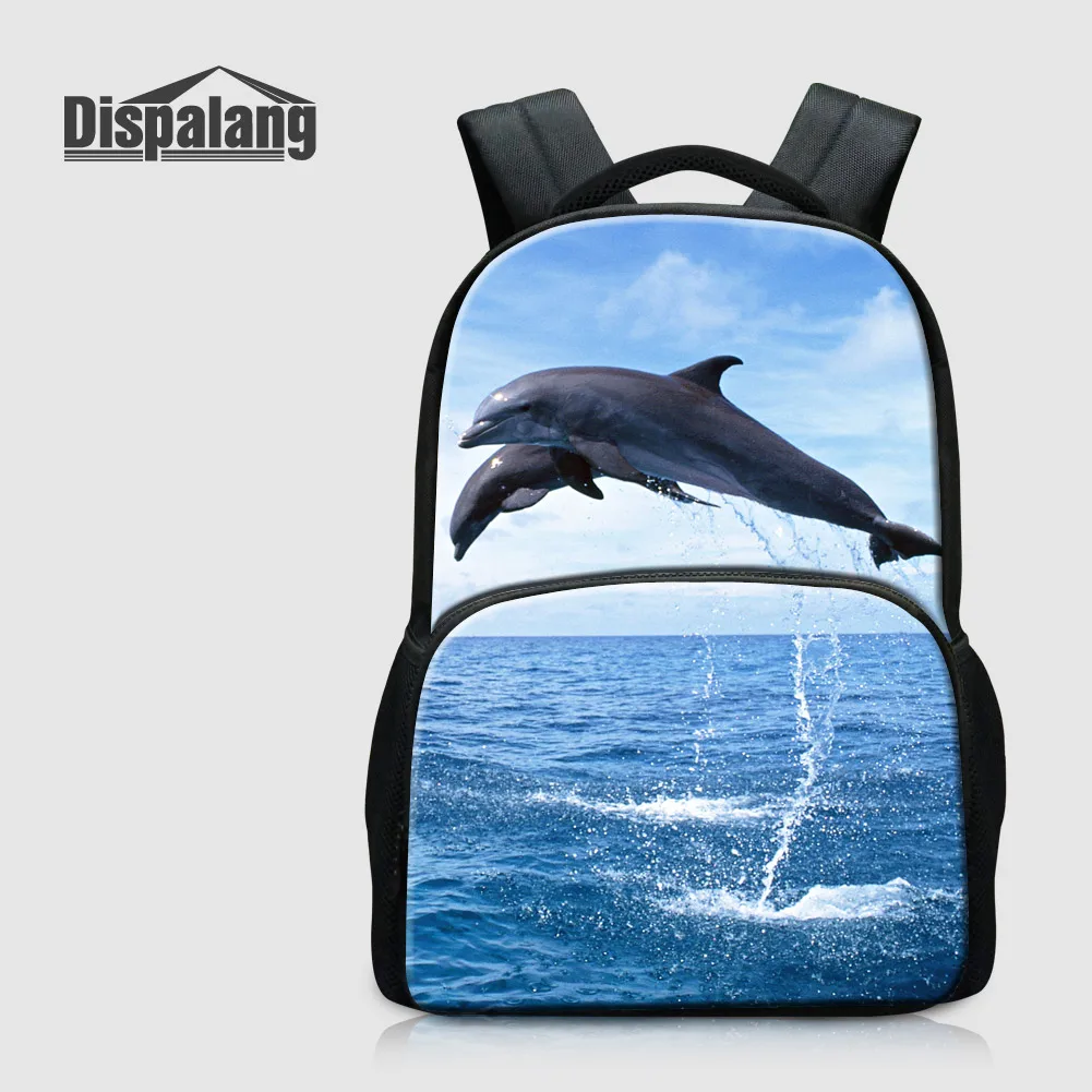 

Dispalang 3D Dolphin Print Middle School Backpacks For Teenage Girls Animal Shark School Bags Bookbag Women Canvas Rucksack Pack