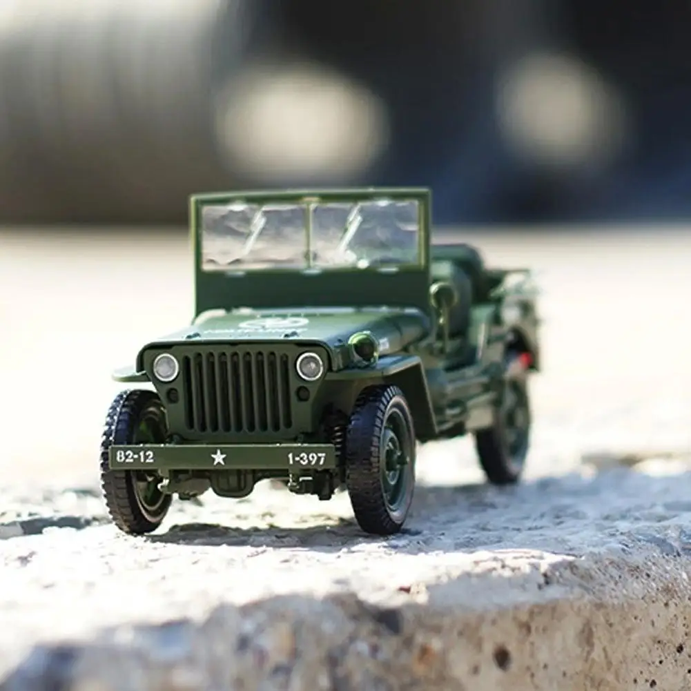 Модель джипа Виллис 1:18 модель автомобиля из сплава украшения детская игрушка 18