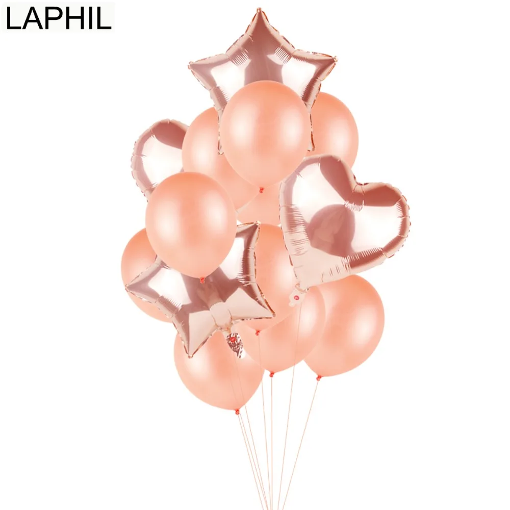 LAPHIL розовое золото блестящее свадебное украшение золотые латексные шары