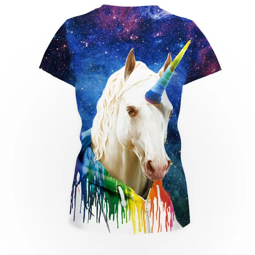 Женская летняя футболка с 3D принтом Kirin Horse Спортивная коротким рукавом для